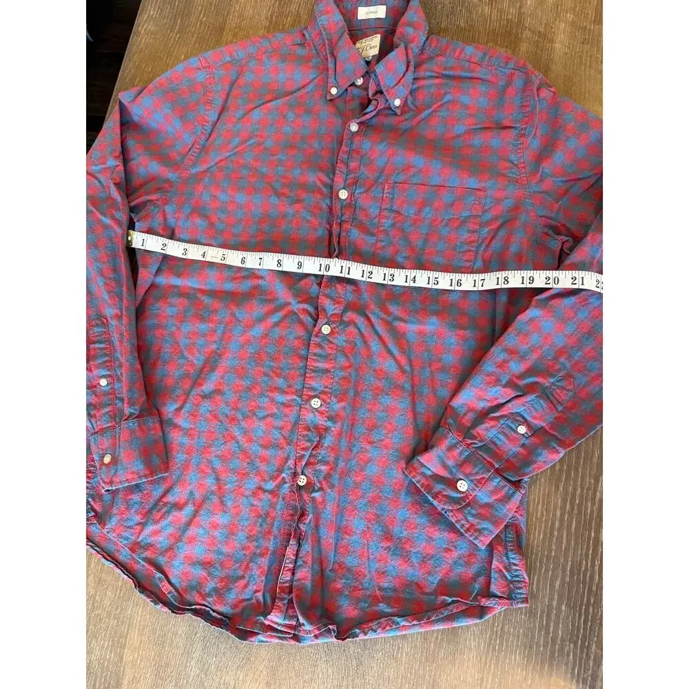 J. CREW Secret Wash Cotton Check Classic Button Down Casual Shirt Top M J Crew